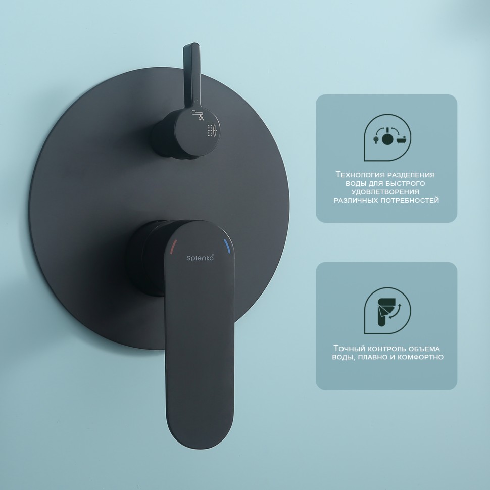 Душевая система Splenka встраиваемая S222.27.06 Черный