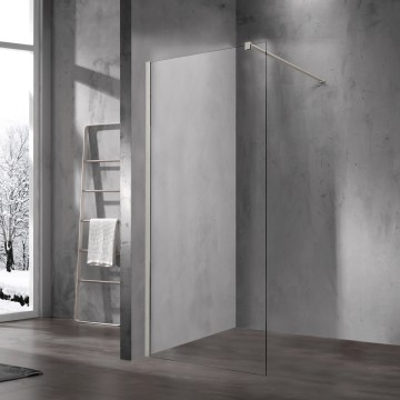 Душевая перегородка Волк-Ин (Walk-In) VSW-1H800CLBN, 800*2000, брашированный никель, стекло прозрачное