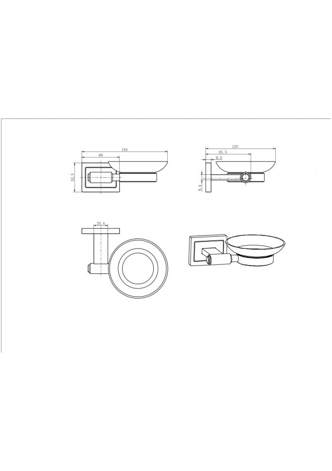 Мыльница стекло 12304