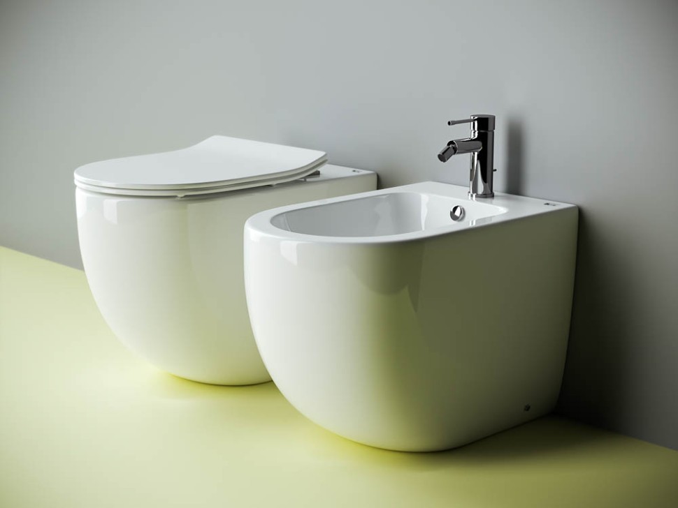 Напольный приставной унитаз Metropol Rimless CN4004