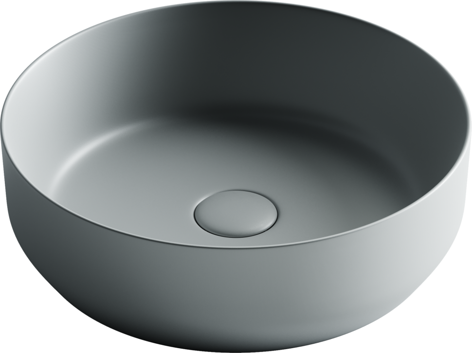 Умывальник чаша накладная круглая (цвет Антрацит Матовый) Element 390x390x120мм