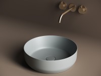 Умывальник чаша накладная круглая (цвет Антрацит Матовый) Element 390x390x120мм