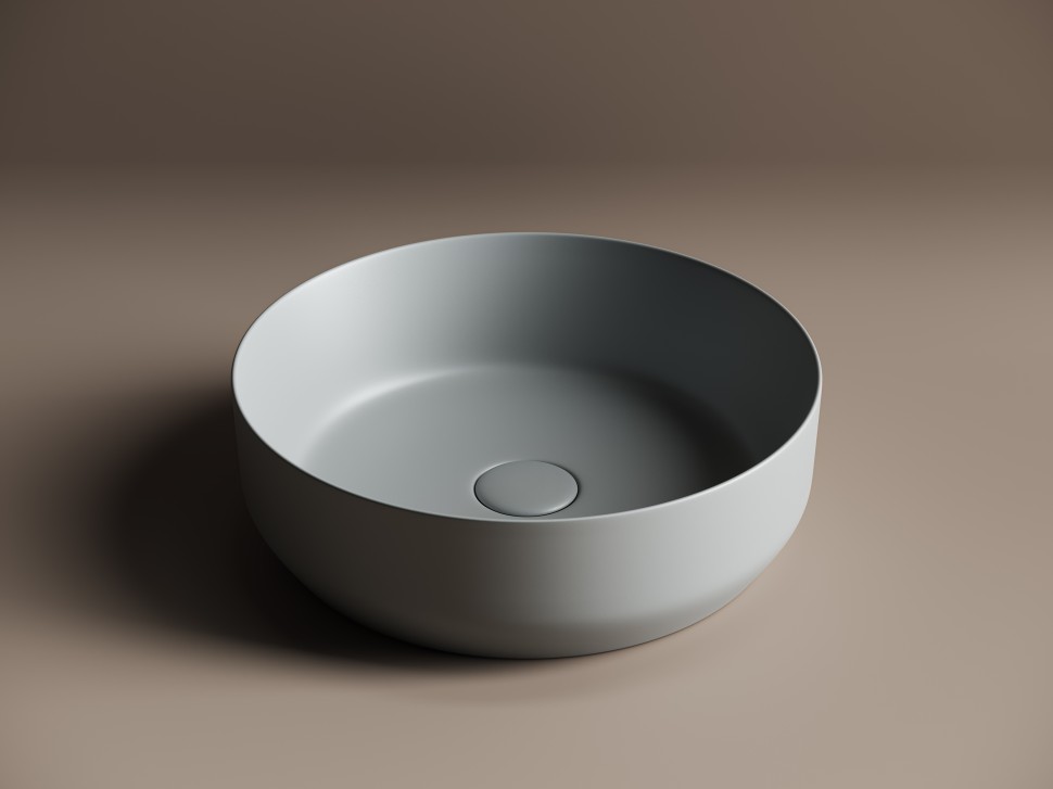 Умывальник чаша накладная круглая (цвет Антрацит Матовый) Element 390x390x120мм