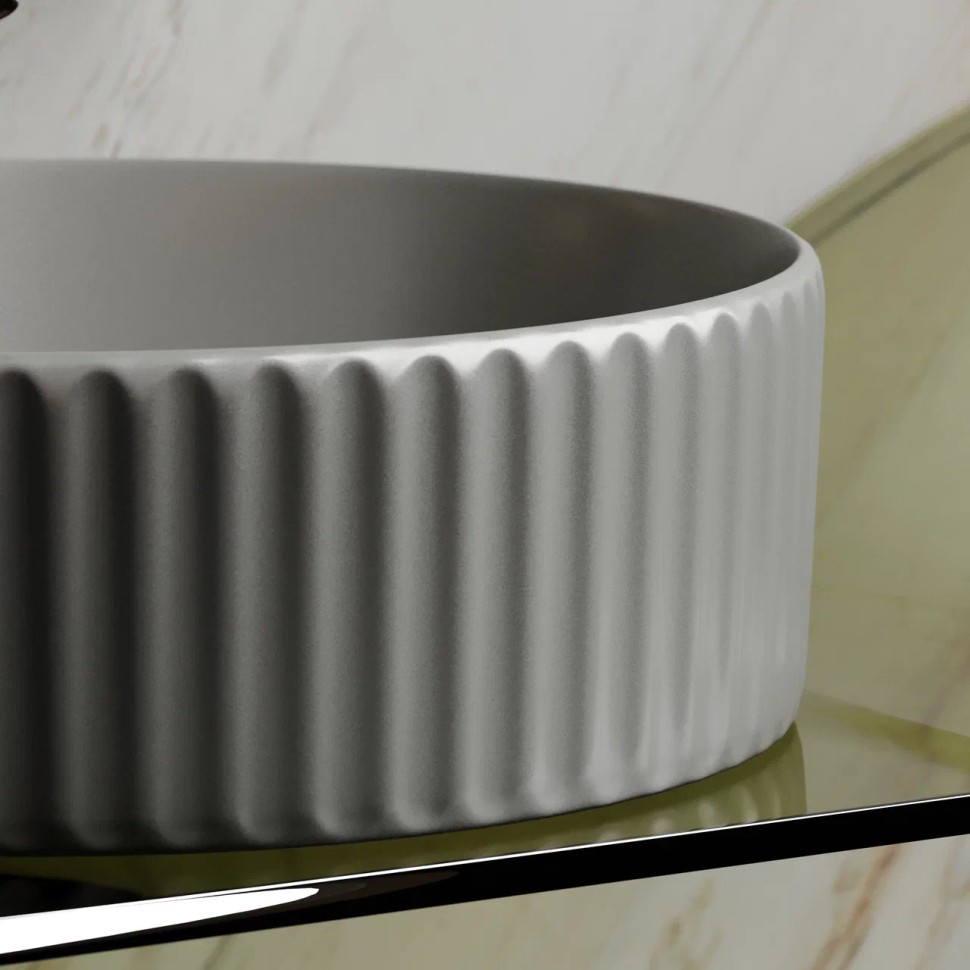 Умывальник чаша накладная круглая (цвет Антрацит Матовый) Element 360x360x115мм