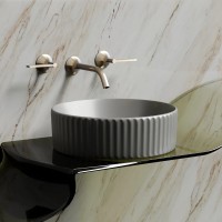 Умывальник чаша накладная круглая (цвет Антрацит Матовый) Element 360x360x115мм