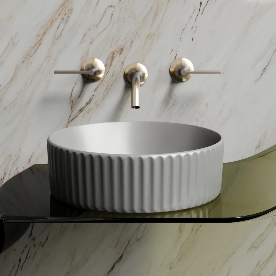 Умывальник чаша накладная круглая (цвет Антрацит Матовый) Element 360x360x115мм