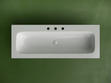 Раковина накладная мебельная CERAMICANOVA Grace прямоугольная 1210x457x137 с тремя отверстиями под смеситель цвет белый CN7024