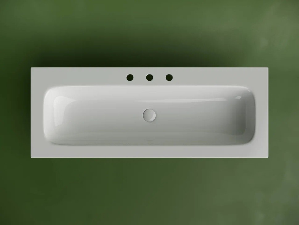 Раковина накладная мебельная CERAMICANOVA Grace прямоугольная 1210x457x137 с тремя отверстиями под смеситель цвет белый CN7024