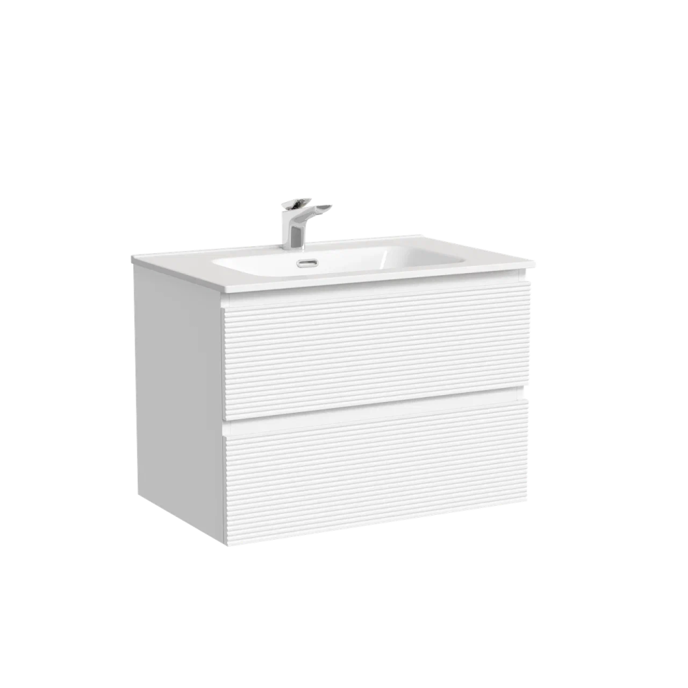 Тумба подвесная SANCOS Folk 690х445х500, c двумя ящиками оснащенными доводчиками, Bianco, арт.FL70W