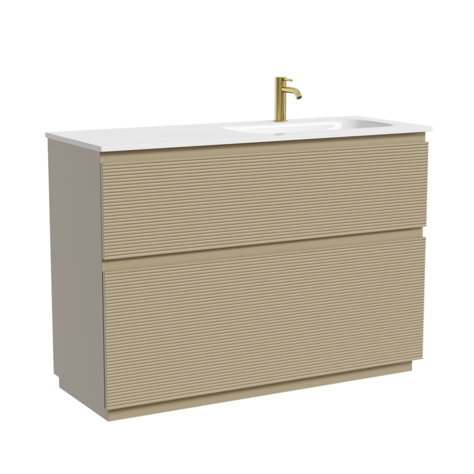 Тумба напольная SANCOS Folk Floor правая 1190х445х850, c двумя ящиками оснащенными доводчиками, Капучино, арт.FL120FRCP