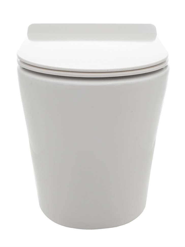 AQM3001 Унитаз напольный приставной сиденьем SoftClose, технология смыва Rimless. 580x370x430