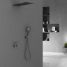 Душевой комплект VSFW-401TGM встраиваемый, 3 режима, верх душ нерж.сталь, вороненая сталь