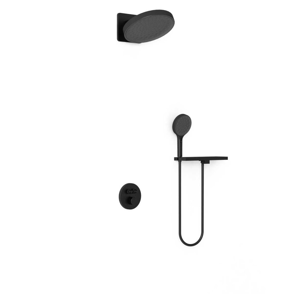 Душевой комплект Inspire VSFW-3I22MT3RMB встраиваемый, термостатический, двухрежимный, черный