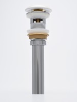 AQM7002-1W Донный клапан с переливом, керамическая накладка, цвет белый