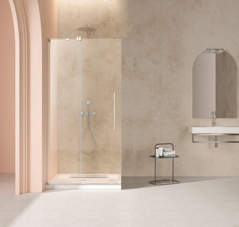 Душевая перегородка Волк-Ин (Walk-In) VSW-4WSL120CL-L, левая, 1200*2000, хром, стекло прозрачное