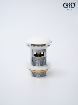 Донный клапан Gid с переливом Wh100-1 71102K белый 7x7x10