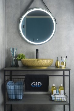 Раковина Gid Nc444 52233 накладная золотая 51x39x14.5