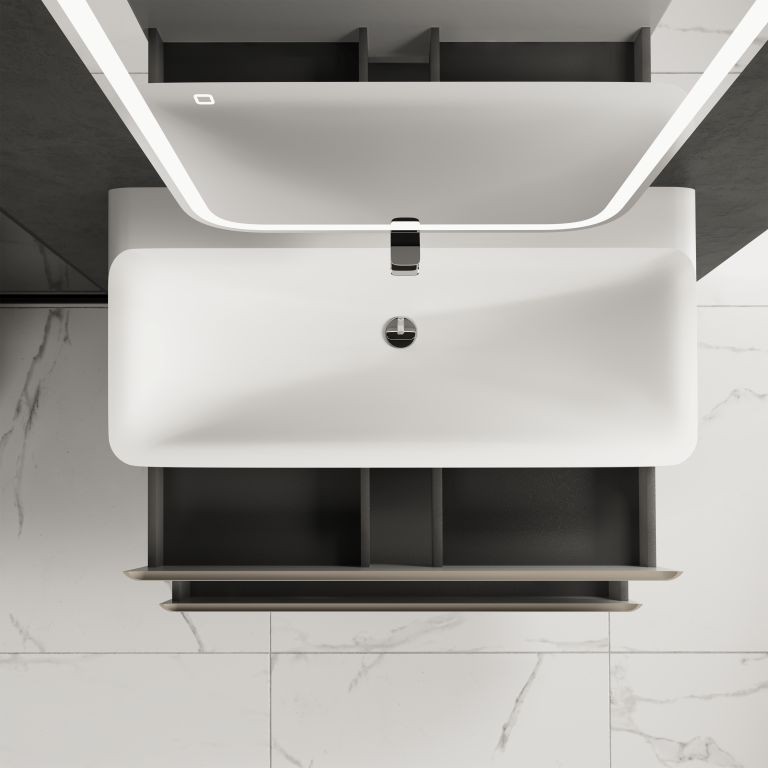 AQM900410BR "S4" тумба под умывальник подвесная 100 см., цвет бежевый.