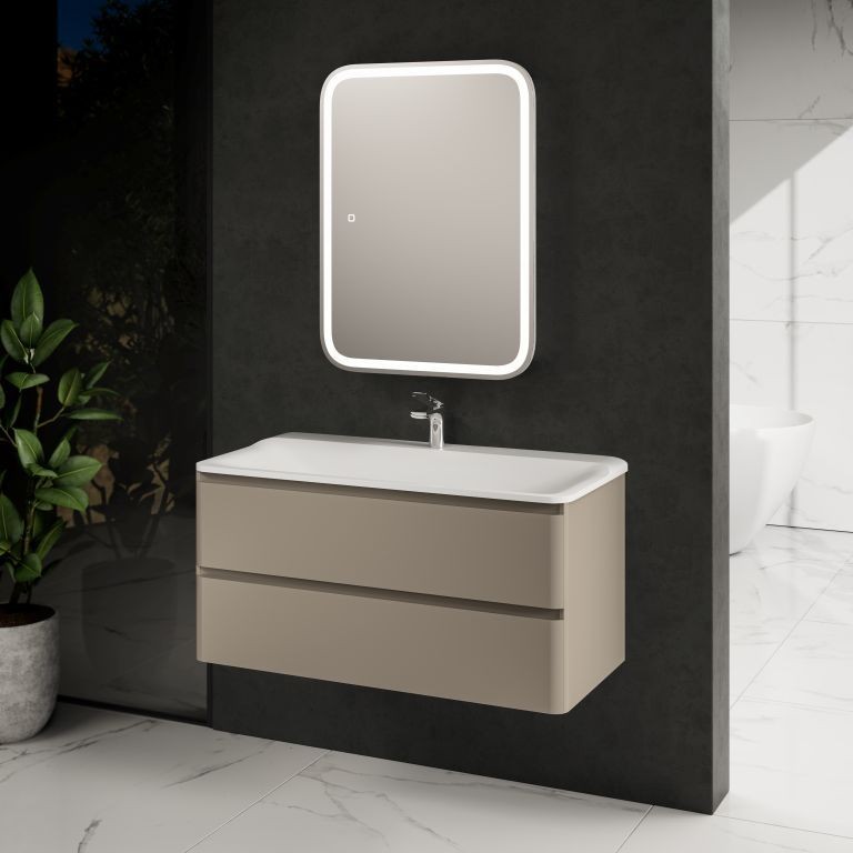 AQM900410BR "S4" тумба под умывальник подвесная 100 см., цвет бежевый.