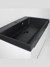Раковина для ванной 70 см, Uperwood Classic Quartz, кварцевая, черная матовая, уголь