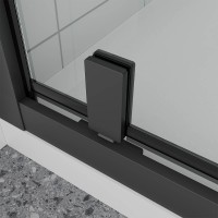 Душевая дверь Veconi Ottimo P30 B, 800x1900, черный матовый, стекло тонированное матовое