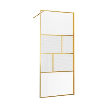 Душевая перегородка Волк-Ин (Walk-In) VSW-1HC120CFBG, 1200*2000, брашированное золото, стекло прозрачное/рифленое