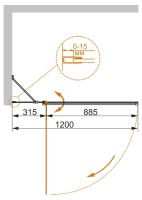 Душевая шторка на ванну CEZARES ECO-O-V-11-120/140-C-Cr