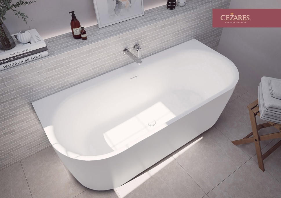 Акриловая ванна CEZARES METAURO-INT-Wall-180-80-60-W-MATT