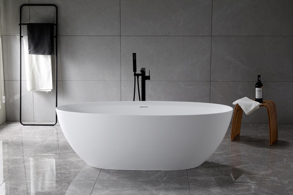 Ванна Solid Surface Vincea VBT-4S01MW, 1700*760*560, белый мат., слив-перелив в комплекте