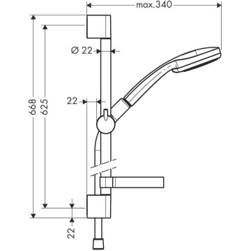 Душевой гарнитур Hansgrohe Croma 100 1jet/Unica 27717000 хром