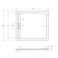 Поддон из искусственного мрамора CEZARES TRAY-AS-AH-100/90-30-W