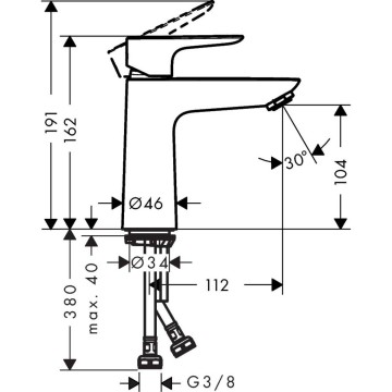 Смеситель для раковин Hansgrohe Talis E хром (71712000)