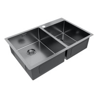 Мойка нерж. сталь KRONER 78/2S, PM237851-GM, вороненая сталь, 780х510мм, Paulmark