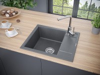 Мойка FLUGEN 50-600, IT-GRANIT, PM216050-DG, графит, 600х500 мм, Paulmark