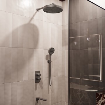 Душевой комплект Домус (Domus) VSFW-5DM1GM встраиваемый, 3 режима, вороненая сталь