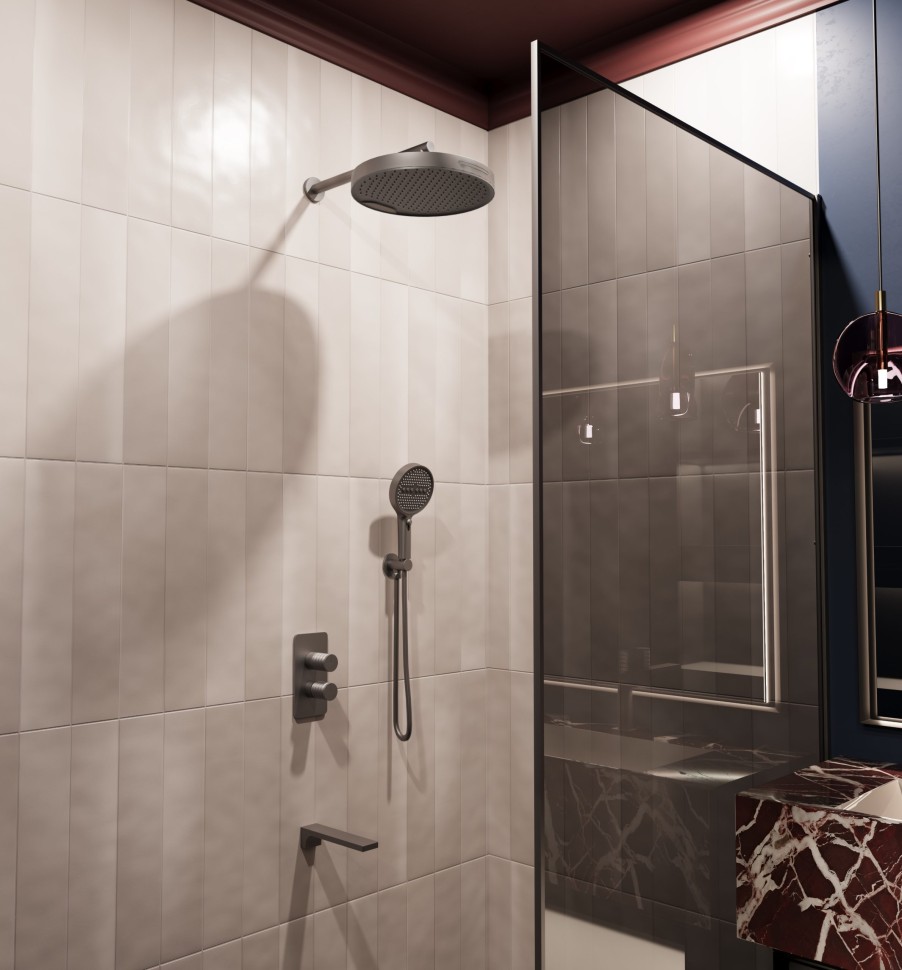 Душевой комплект Domus VSFW-5DM1GM встраиваемый, 3 режима, вороненая сталь