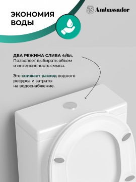 Унитаз Ritz 237K19002S (660*360*820) напольный с тонкой крышкой, 3 места