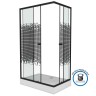 Душевой уголок Niagara Eco NG-018-14Q BLACK (100х80х195) низкий поддон(13см),черный,стекло мозаика,2 места