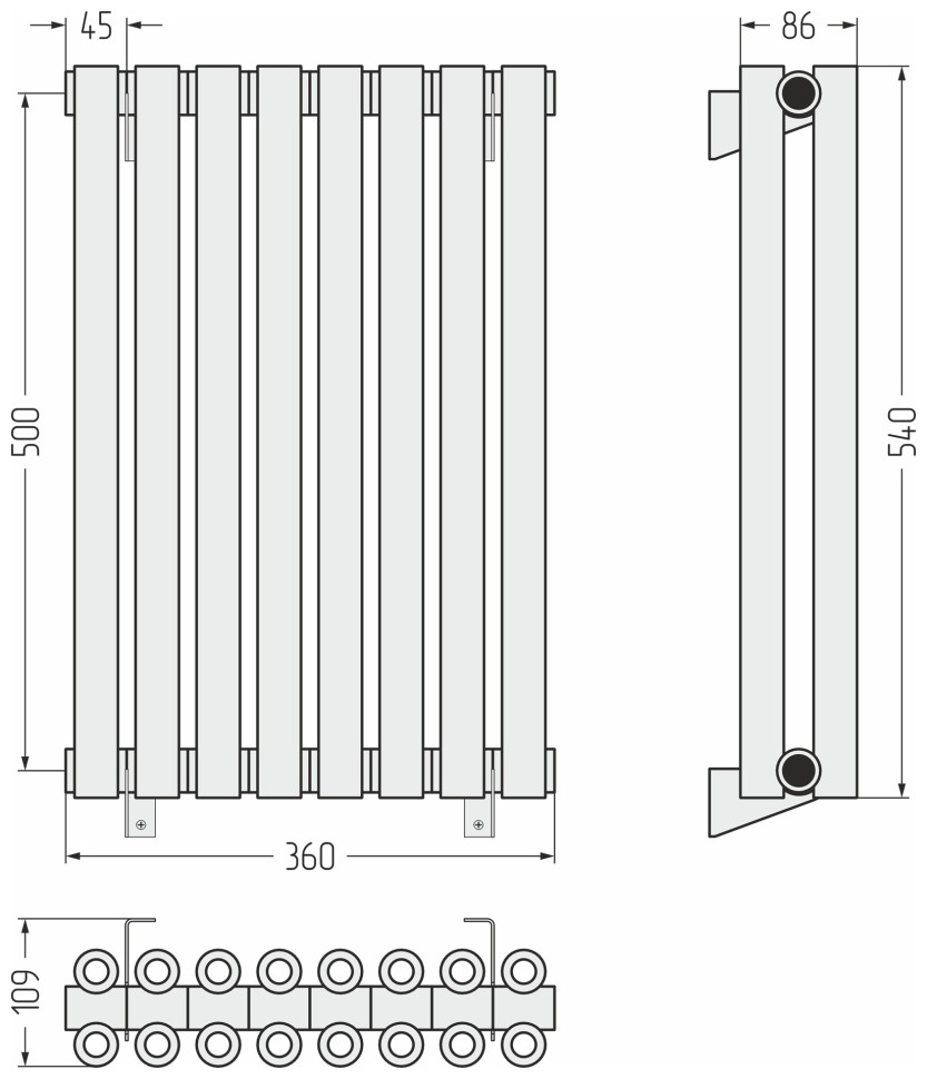 Эстет-00 500х360 8 секций