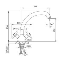 Смеситель Splenka для кухни S80.42 Хром
