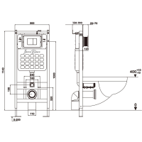 SILENCIO Cистема инсталляции для подвесного унитаза с пневматическим управлением, IBERICA BLANCA