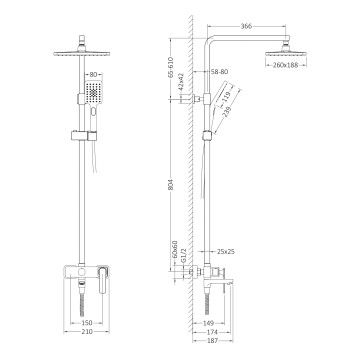 Душевая система Timo Torne SX-4320/03 черный