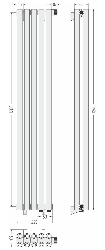 Эстет-00 EU50 1200х225 5 секций