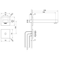 Смеситель для раковины встроенный, сенсорный Timo Selene 2073/13SM никель