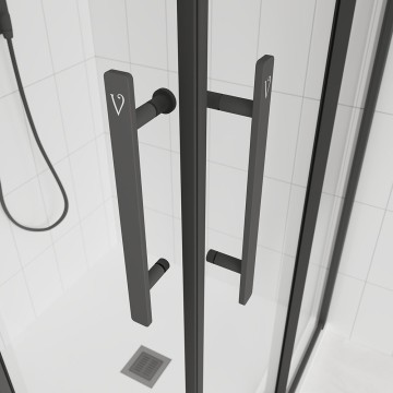Душевой угол Veconi Evo 300 B, 1200х800x1950, черный матовый, тонированное матовое стекло