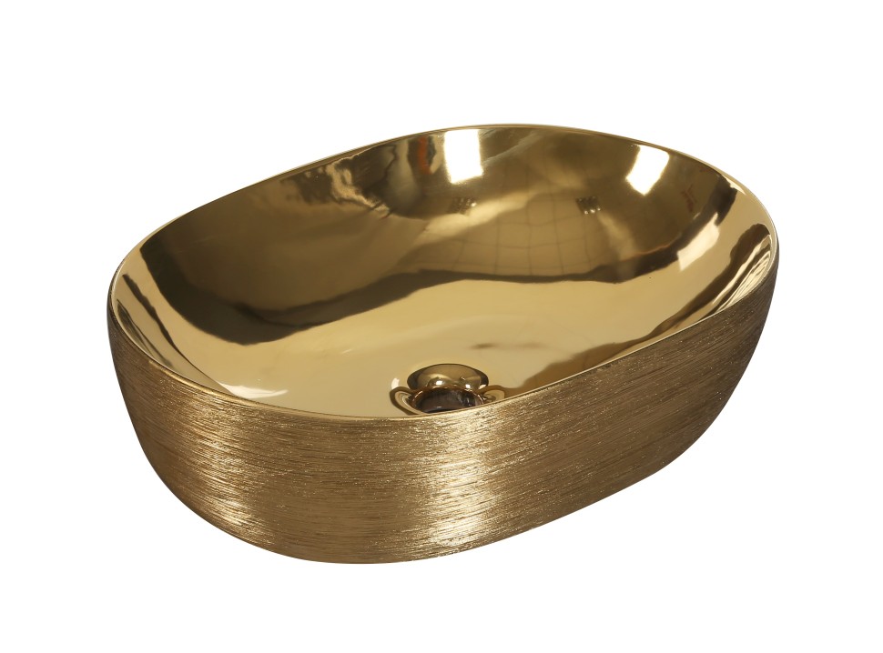 Раковина накладная MILLEAU Boutique MU7100K-MG/EGG (золото матовое/золото гланец)