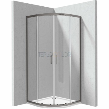 Душевая кабина, с поддоном, полукруглая - 80x80 см