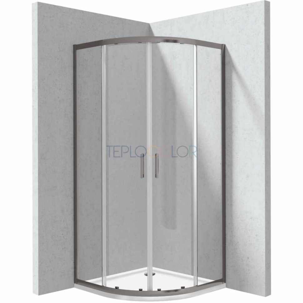 Душевая кабина, с поддоном, полукруглая - 80x80 см