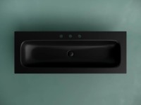 Раковина накладная мебельная CERAMICANOVA Grace прямоугольная 1210x457x137 с тремя отверстиями под смеситель цвет черный матовый CN7024MB