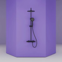 Душевая стойка SANCOS Game для душа с термостатическим смесителем, цвет черный матовый, арт. SC3001MB